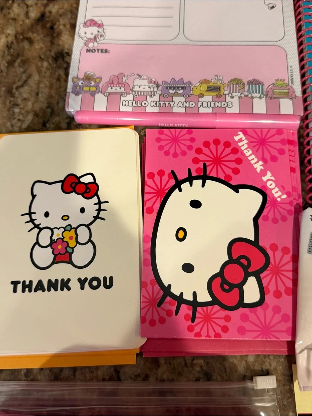 Large Sanrio Hello Kitty School College Supplies Notebook Cards Kawaii Sticker